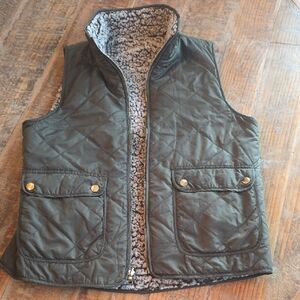 Thread & Supply Olive Quilted Reversible Sherpa Vest